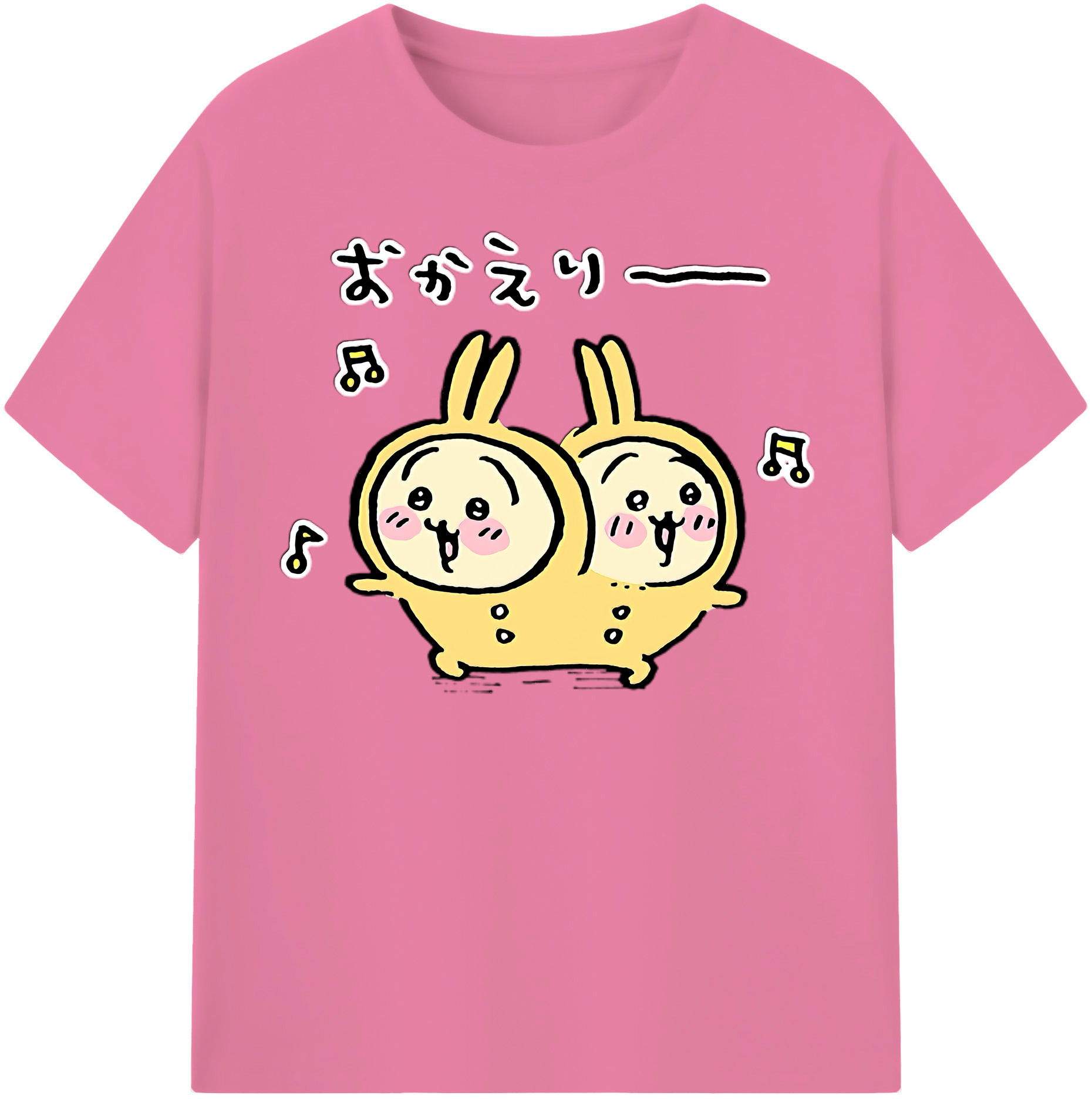 （画像用） ちいかわ うさぎ Chii-kawa usagi 綿100％半袖Tシャツ（フロントプリント）